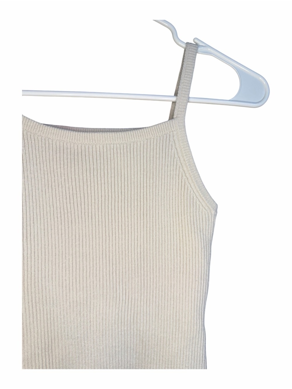 GU Ribbed Square-Neck Camisole in Cream - Picture 4 of 5
